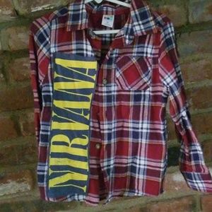 One of a kind kids Nirvana flannel